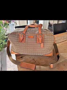 Vintage Coach Signature Weekender Duffle Bag
